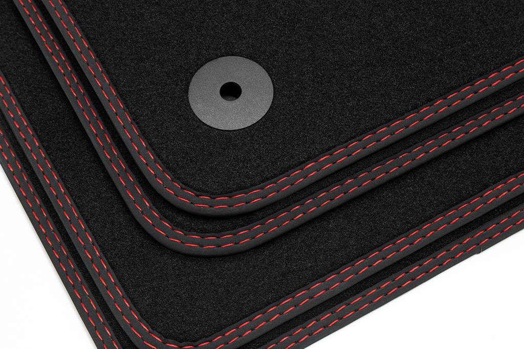 Doppelziernaht Fußmatten passend für Range Rover Sport 1 I Bj. 2010-2013, Naht:2x Rot