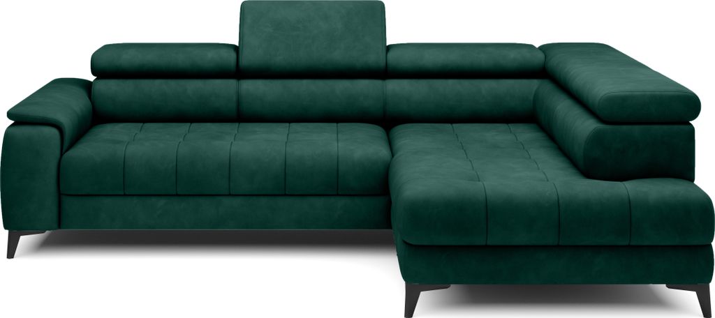DomoHome Ecksofa Freistehend Mit Schlaffunktion Und Verstellbaren Kopfstützen, Chaiselongue, Rechts Seite, 278×197×76/98 cm, Schlaffläche: 88×...