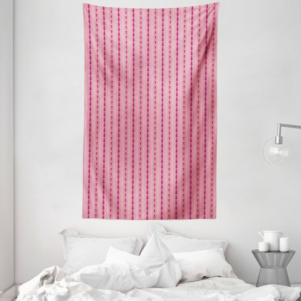 ABAKUHAUS Abstrakt Wandteppich und Tagesdecke, pinkish Triangles aus Weiches Mikrofaser Stoff Waschbar ohne Verblassen Digitaldruck, 140 x 230 cm, ...