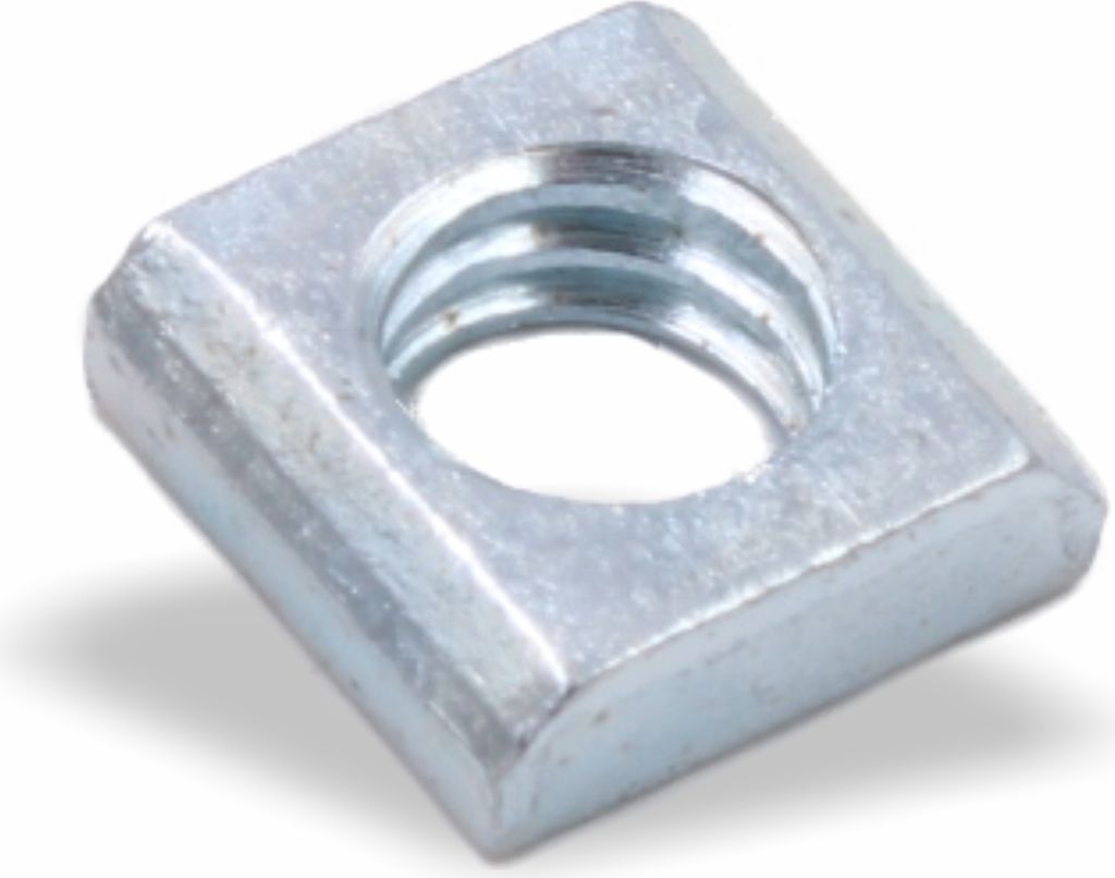 Nutenstein | Gewindeplatte 9x9x3 mm M6 Gewinde mittig | Stahl blau verzinkt