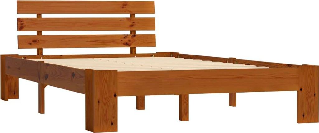 vidaXL Postel z masivu Honey Brown Pine 140x200 cm Obrázek produktu 
