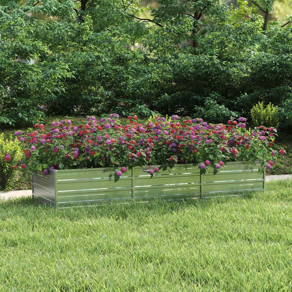 vidaXL Garten-Hochbeet 240x80x45 cm Verzinkter Stahl Silber Produktbild 