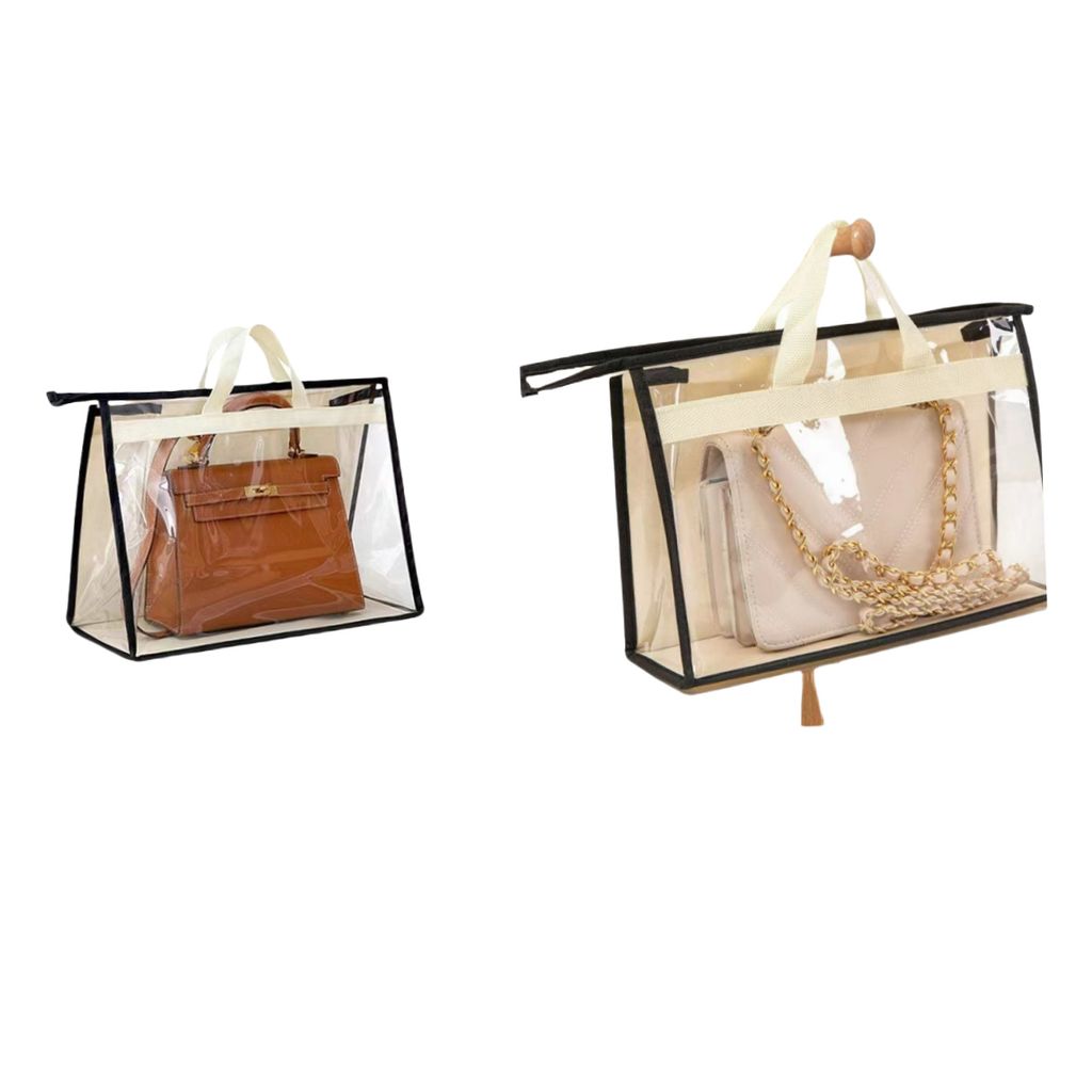 INF Transparente Handtaschen Aufbewahrungstasche - Staubdichte Organizer Tasche Schwarz M