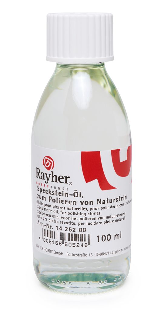 Rayher Reines Öl zum Polieren von Natursteinen und Speckstein, 100 ml Flasche