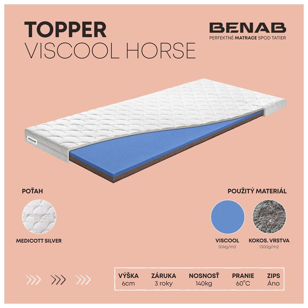 Vrchný matrac Benab Topper Viscool Horse Topper 90 x 200 cm Obrázok produktu 