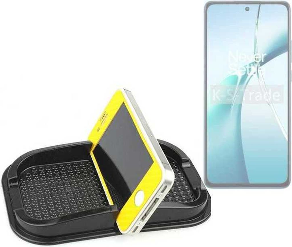 K-S-Trade Auto Anti Rutsch Matte Smartphone-Halter kompatibel mit OnePlus Nord CE4 Lite 5G Haft Pad Armaturenbrett Handy-Halterung Silikon