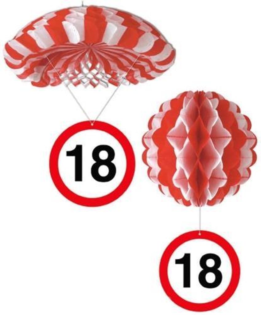 Sortiert 1 Deko Ballon oder 1 Deko Fallschirm mit Schild 18. Geburtstag