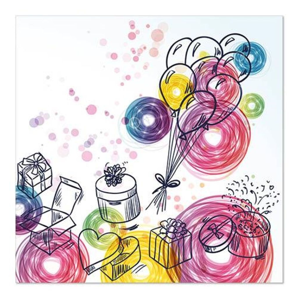 Papstar Servietten, 3-lagig 1/4-Falz 33 x 33 cm "Birthday Gifts" 10 x 20 Stück