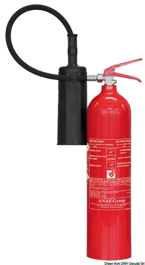 Extincteur CO2 5 kg MED Solas haute performance pour feu électrique
