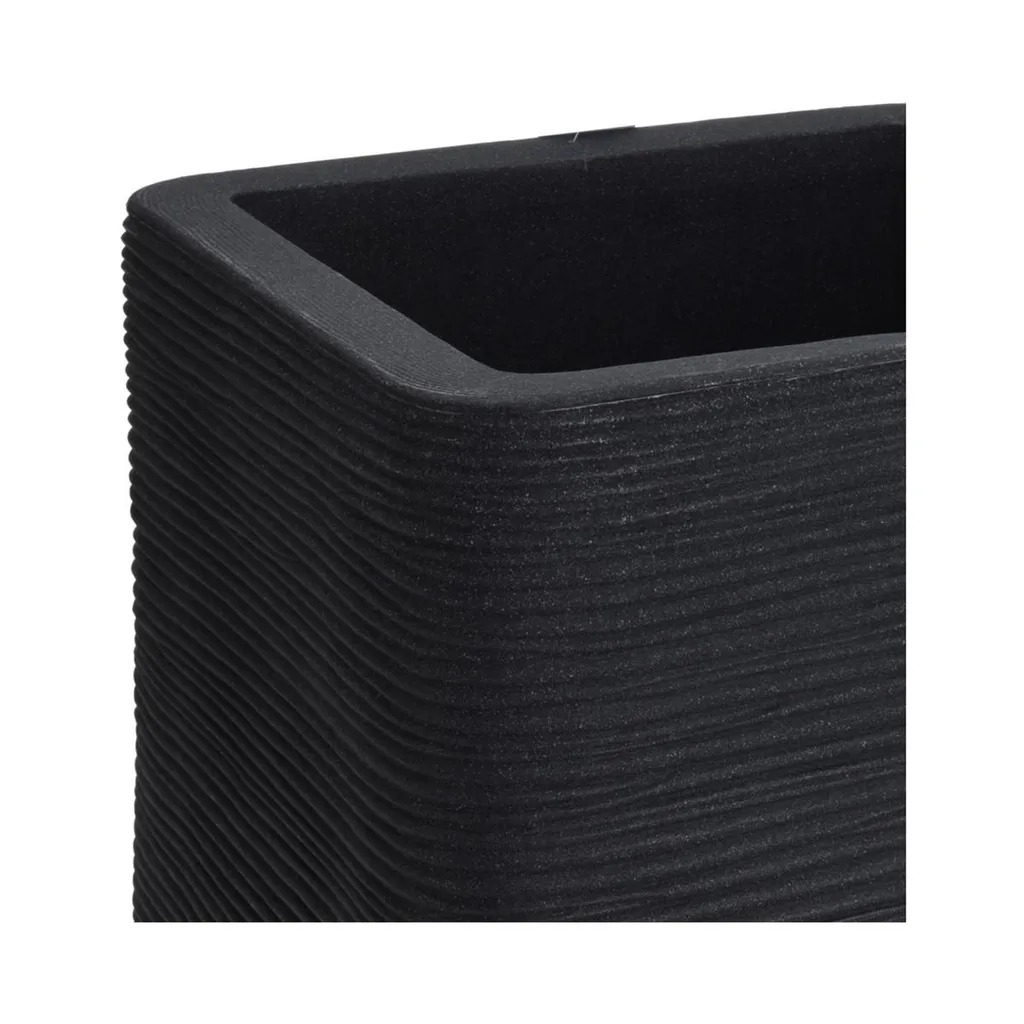 Grand pot de fleurs strié 40x34 cm anthracite - Design et robuste