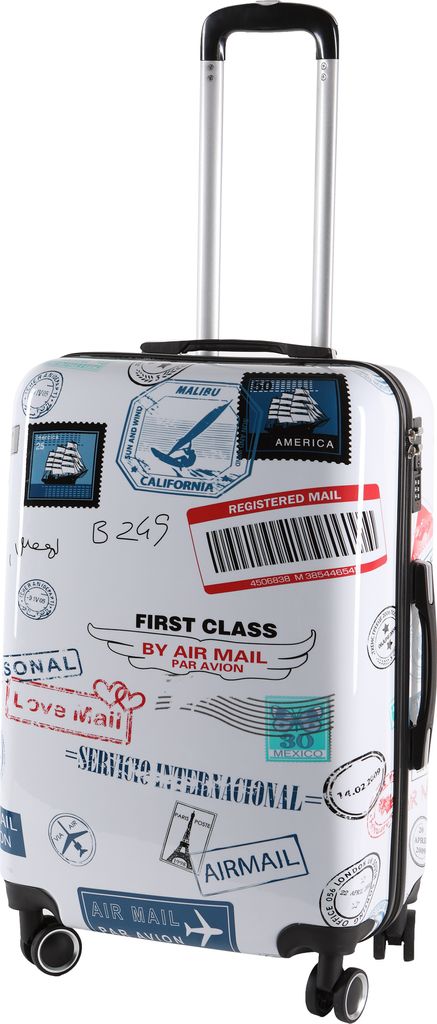 Reisekoffer Koffer Hartschalenkoffer Reisetrolley Weiß Größe M 67x44x26cm