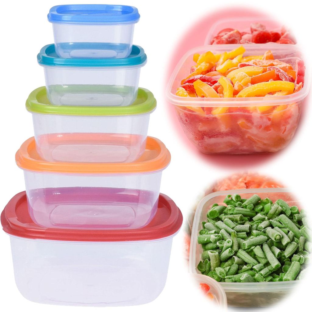 LS-LebenStil 5-fach Frischhaltedosen Keep & Fresh Set 225-1900ml Vorratsdosen Stapelbar Deckel Meal Prep Boxen Küche Gefrierdosen Brotdose Jausenbox