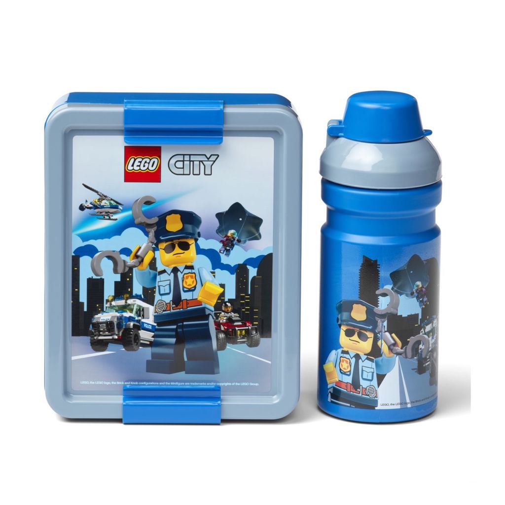 LEGO Trinkflasche + Brotdose LUNCH SET CITY blau