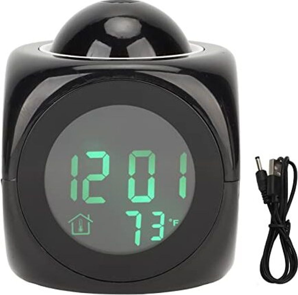Projektion Wecker, LED-Display, Mini-Sprach-Timing, digitaler Projektor, Temperatur, Schlafzimmer, drahtloses Indoor-Thermometer, Zeit, Multi-She-Schl