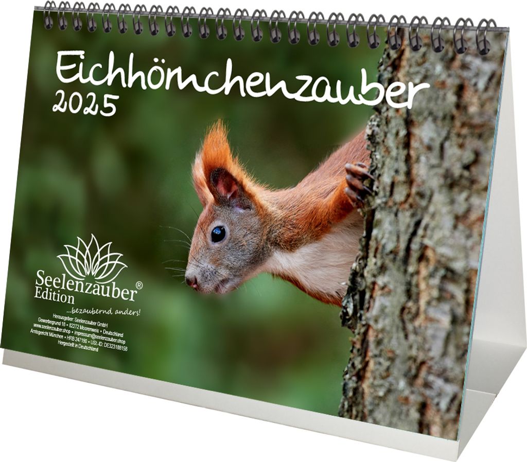 Eichhörnchenzauber DIN A5 Tischkalender für 2025 Eichhörnchen - Seelenzauber