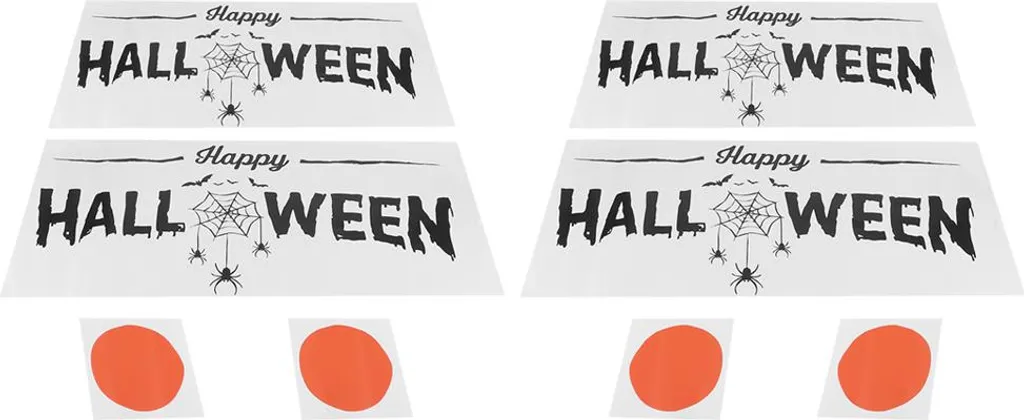 4 sets d'autocollants muraux Halloween pour décoration de vitre et salon