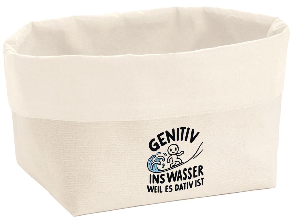 Huuraa Organizer Genitiv ins Wasser Dativ ist 3 Liter Medium Canvas Baumwolle Utensilo Geschenkidee