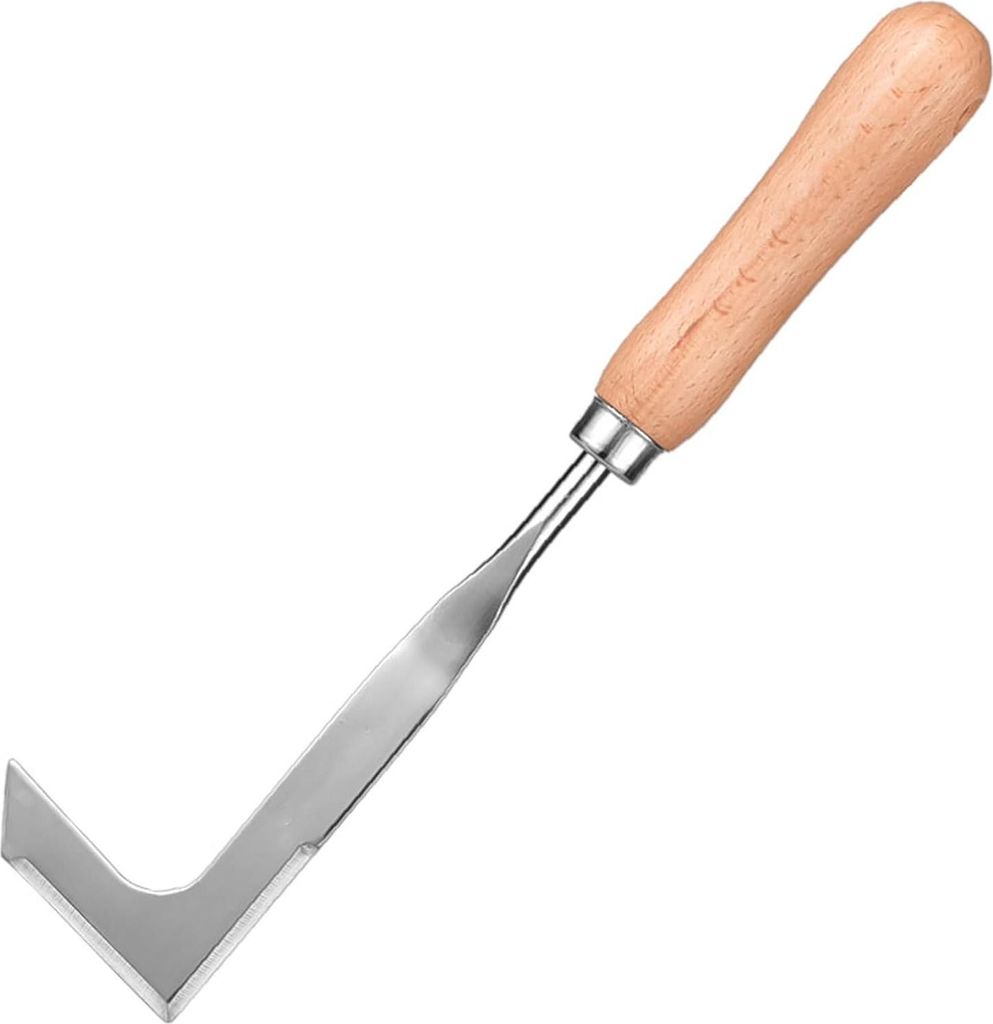 Holzgriff Fugenkratzer - Unkrautmesser aus rostfreiem Stahl zum Kratzen von Fugen und Entfernen von Unkraut