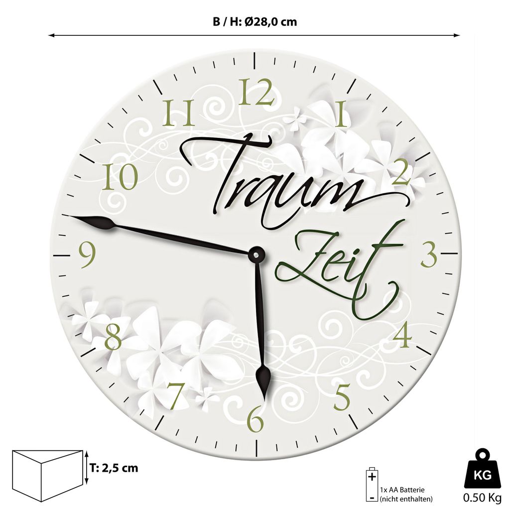 ´Traumzeit´ Wanduhr "Sprüche" Ø28 cm Kaufland.de