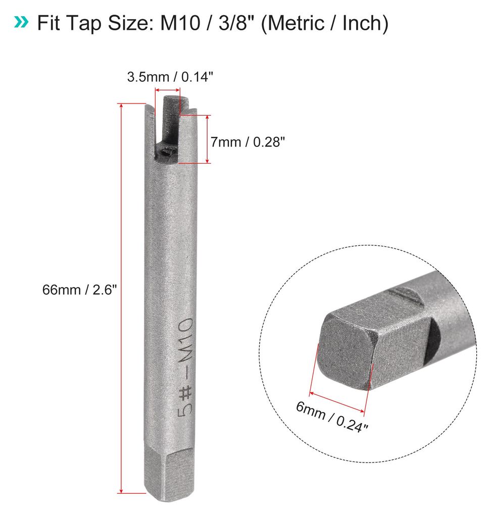 Gewindebohrer-Ausdreher M10 / 3/8" (metrisch/Zoll), 3 Fl?ten, gebrochenes, abisoliertes Gewinde, Gewindebohrer-Entferner, Werkzeug aus Kohlenstoffs...