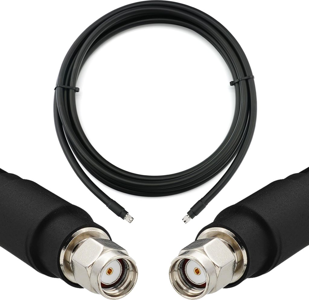 25m RP-SMA Stecker auf RP-SMA Stecker Koaxialkabel – 25 Meter 8D-FB Ultra-Verlustarmes Ø11.1mm Verlängerungskabel (50 Ohm) — für WiFi / Rout...