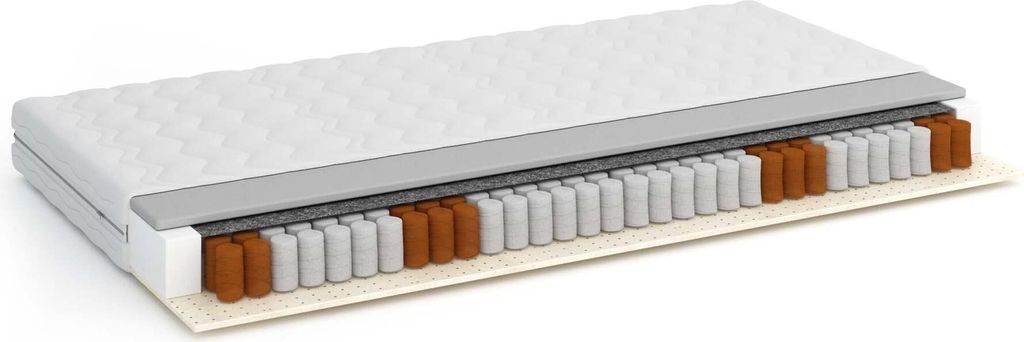FURNLUX Federmatratze Oslo Weiss 80x160cm / Hauptfarbe: Weiß / Abmessungen: 80 x 160 x 18 cm