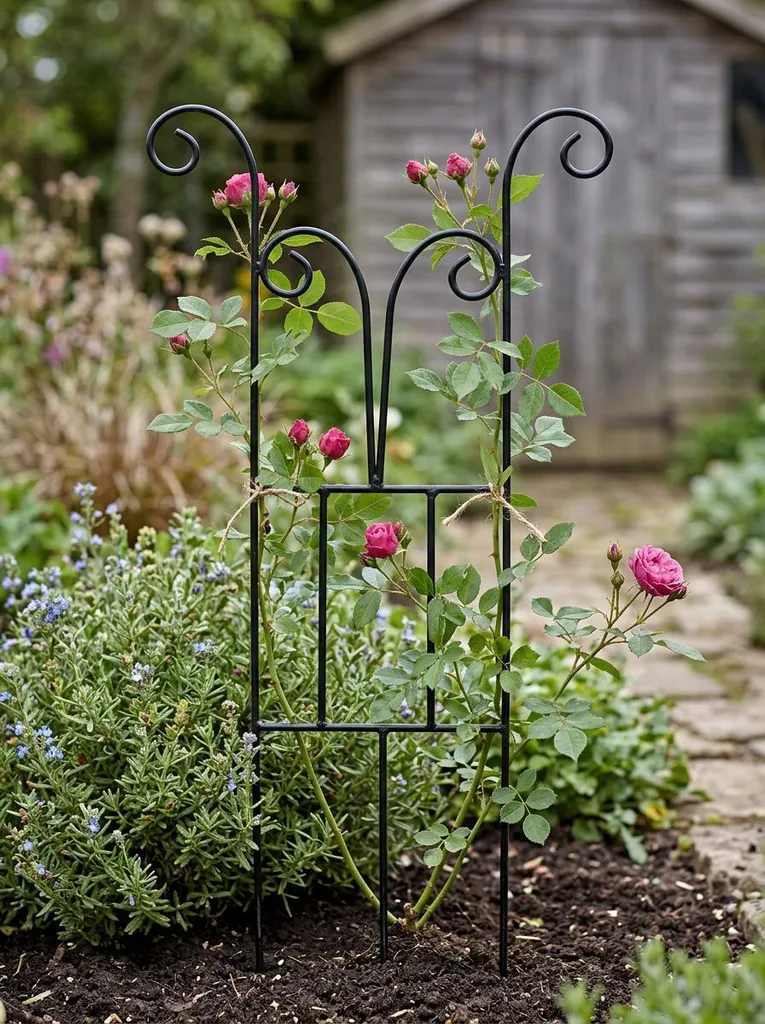 Support plantes grimpantes métal noir 60cm résistant aux intempéries - 6