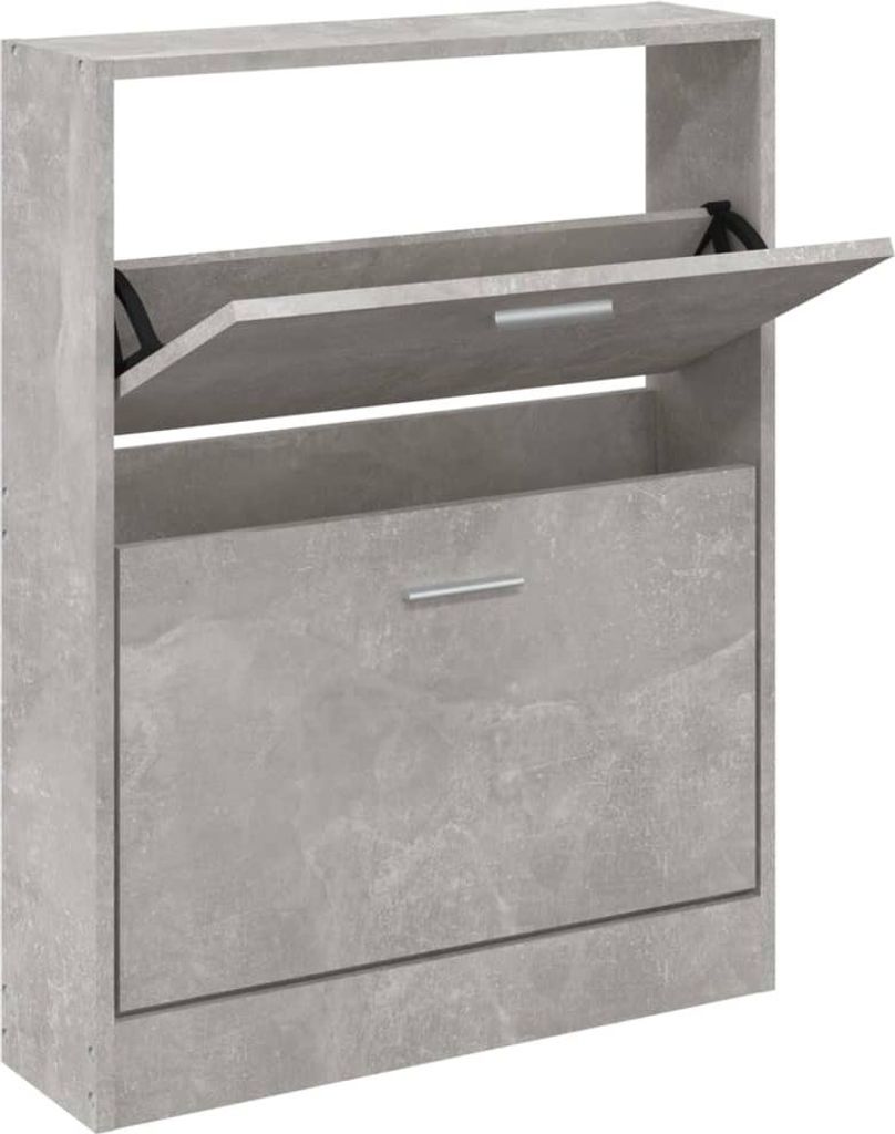 vidaXL Skriňa na topánky Concrete Grey 59x17x81 cm Drevo Obrázok produktu 