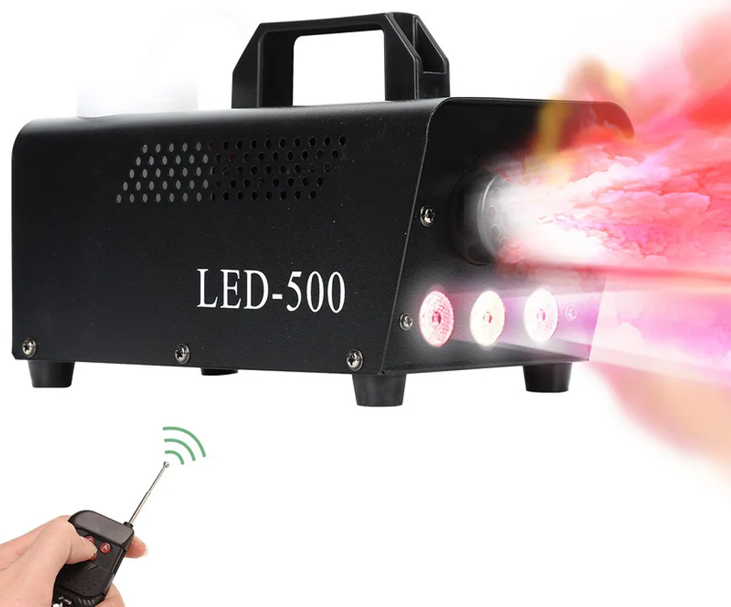 TolleTour macchina della nebbia 13 LED RGB da pavimento macchina del fumo con 2 telecomandi- effetto nebbia-500W