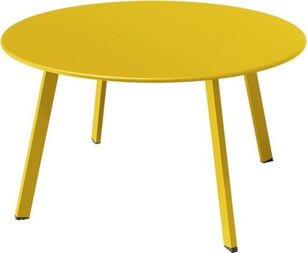 Terrassen-Couchtisch, Outdoor-Tisch, Balkontisch, Premium-Stahl, einfache Montage, Beistelltisch für draußen, drinnen, Wohnzimmer, Büro (Schwefe...