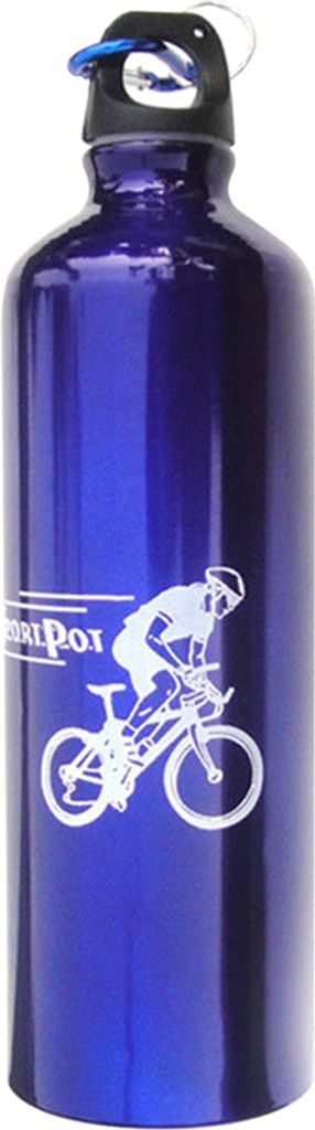 750ml tragbarer Outdoor-Sport Radfahren Camping Aluminiumlegierung Wasserflasche Tasse Blau