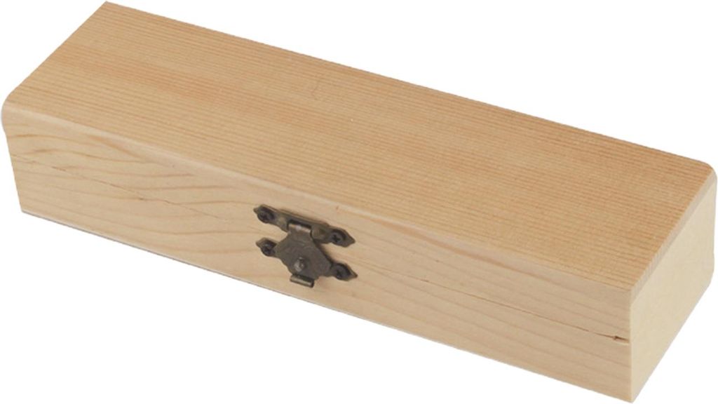 Kleine Holz-Box A, 18x5.3x3.5cm, Mit Metallverschluss, Naturholz DIY Bemalt, Für Stifte & Geschenke, Lernspielzeug