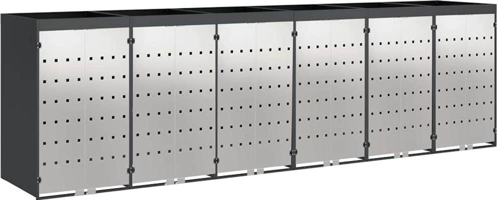 Wagenmüllbehälter für 6 Behälter 408 x 77,5 x 121,5 cm Stahl