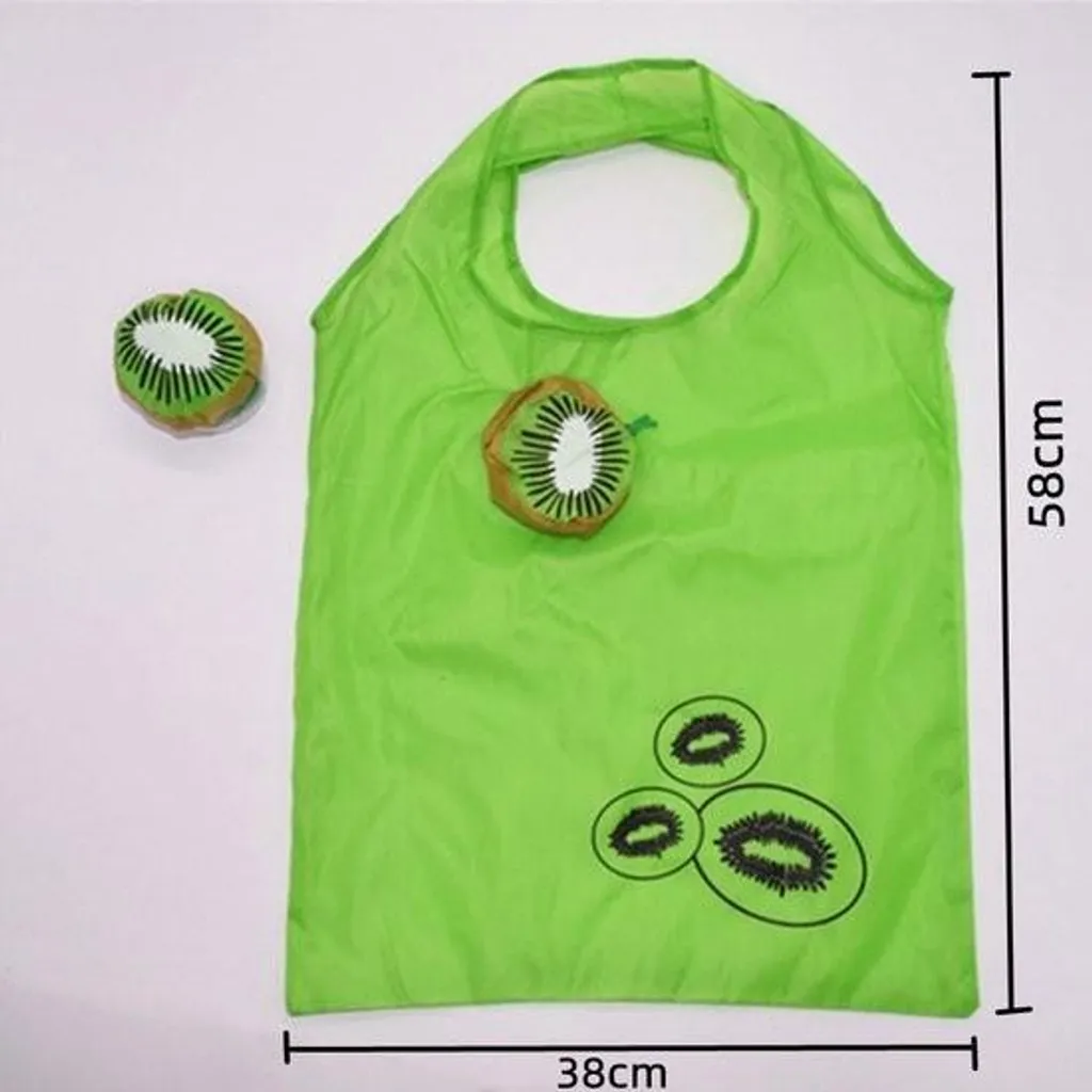 Sac à provisions pliable en polyester lot de 6 sacs fraises et fruits