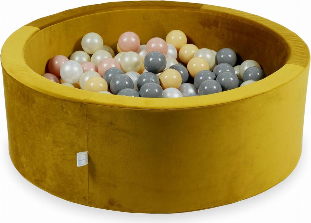 Bällebad 200 Stück 90x30 Samt Gold: Beige, Roségold, Hellgold, Perle, Grau