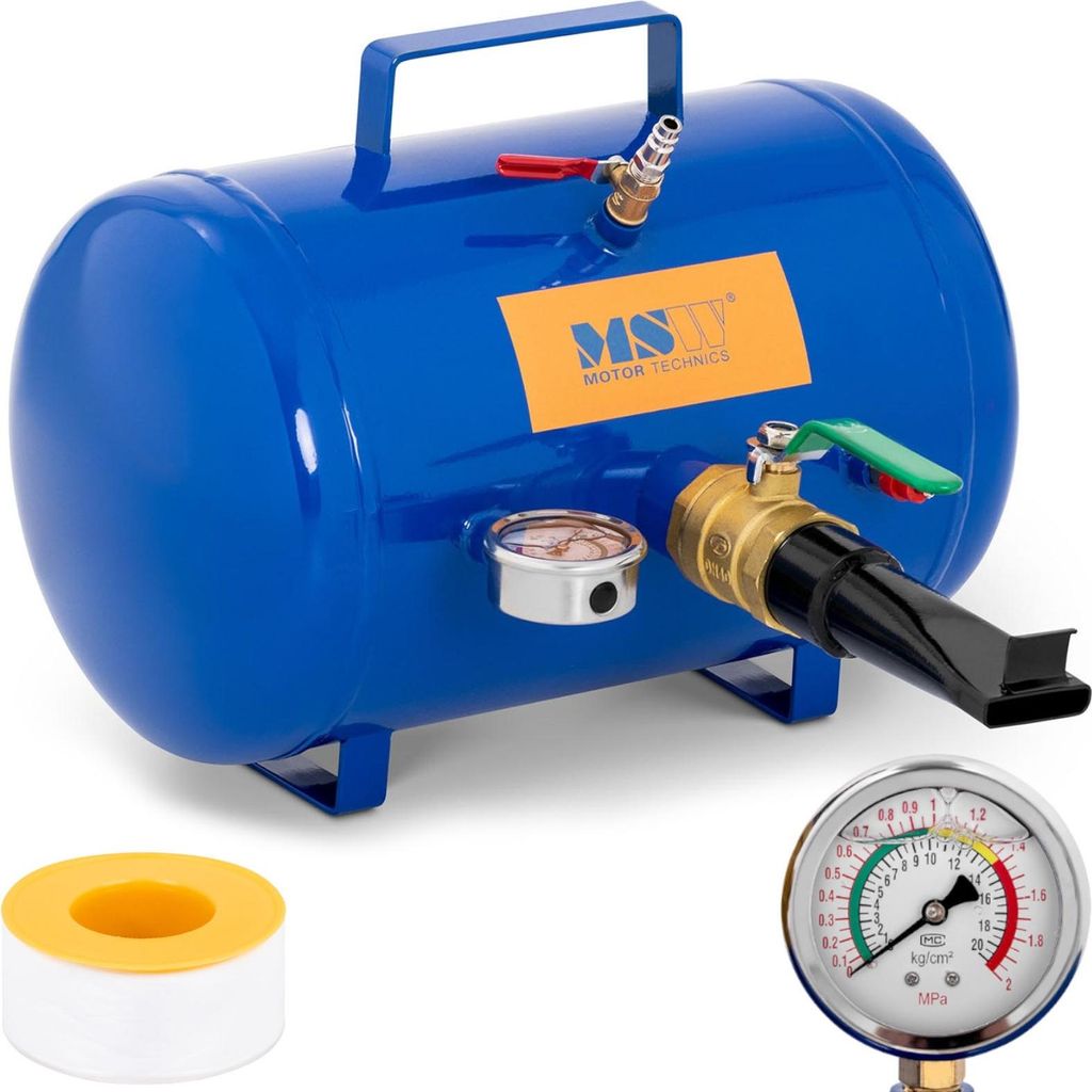 Reifenfüller mit Druckbehälter und Manometer, 8 bar, 19,5 l Produktbild 