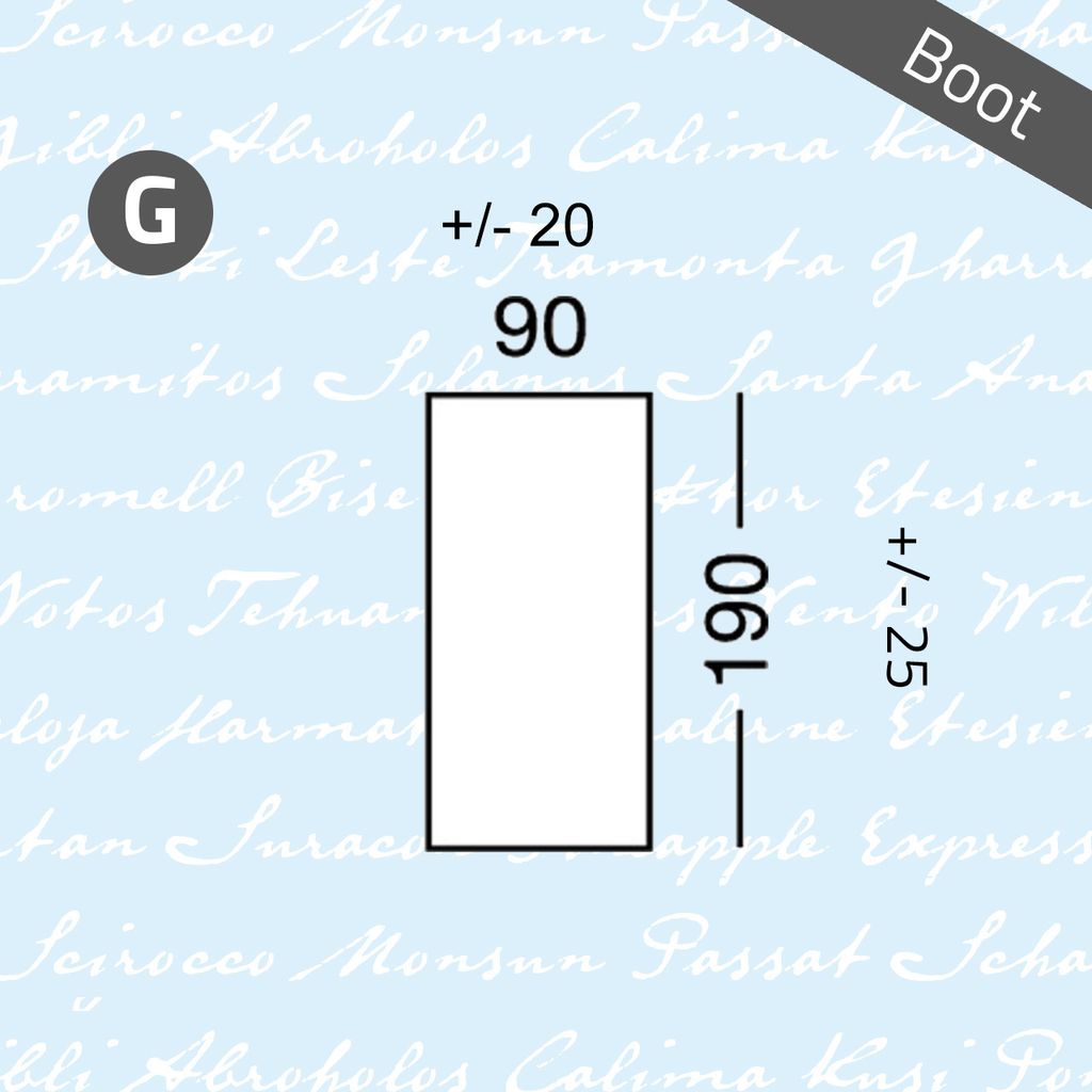 Boot Spannbettlaken Typ G Weiss, Standard Bett