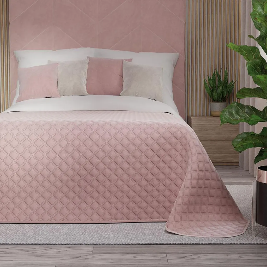 MARKIZETA VELVI Copriletto 170x210 Rosa 014 - Morbido Velluto Home