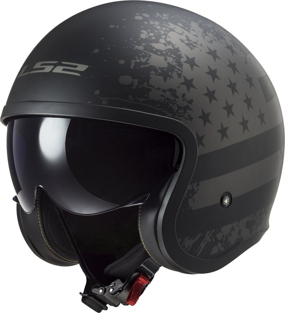 LS2 OF599 Spitfire II Black Flag Jethelm, schwarz matt/titan, XS (53/54)