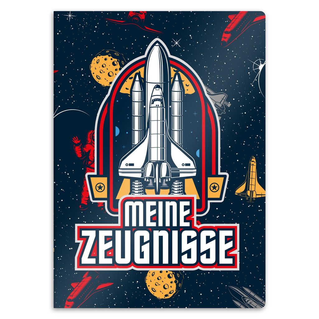 itenga Zeugnismappe A4 Kunststoff Sichtbuch Motiv Weltraum