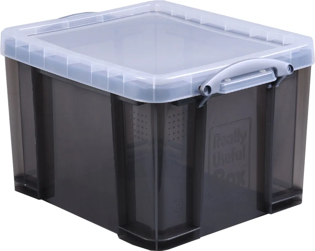 Bac de Rangement Empilable 35L Gris Fumé pour Organisation de Bureau