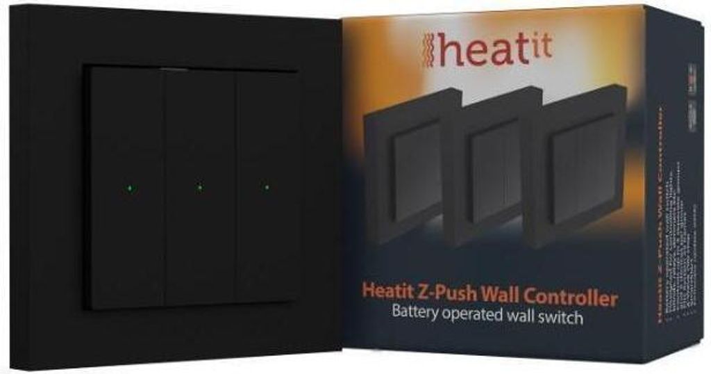 Z-Wave 700 Wandcontroller, Schwarz, Szenensteuerung, Batterie