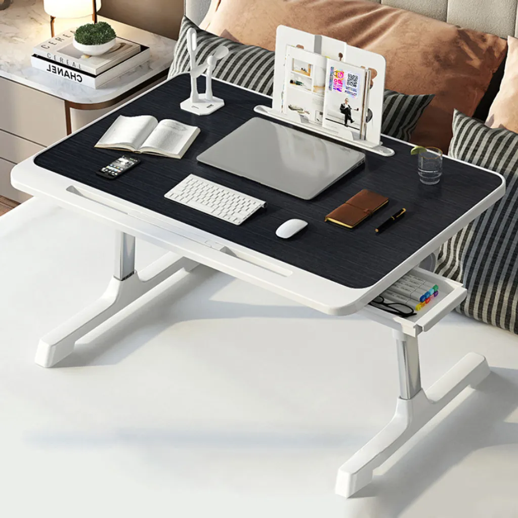 Table de lit multifonction réglable noire 60x40cm pour PC portable