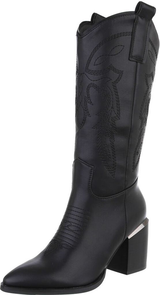 Ital-Design Damen Stiefel High-Heel Stiefel Lederoptik Western- & Bikerstiefel 88460471 Schwarz Gr. 39