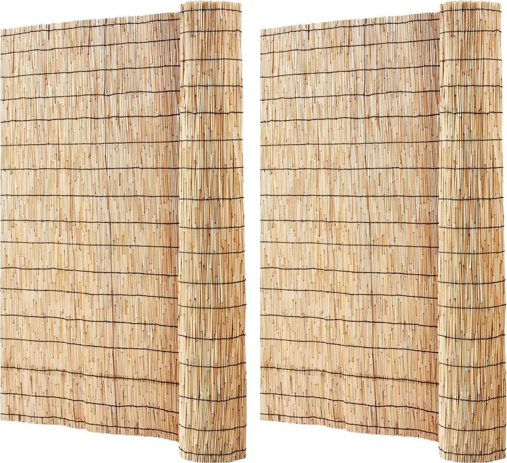 Pare-vue naturel pour terrasse et balcon lot de 2 roseaux 5m x 1,22m
