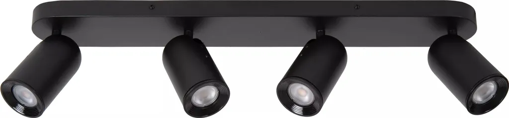 Luminaire de plafond noir 4 spots réglables pour cuisine et bureau