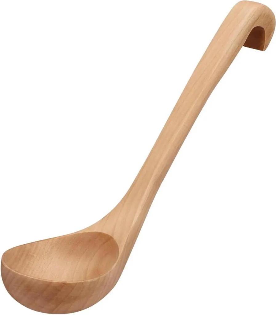 Mestolo Rustico in Legno Naturale 28cm | Cucchiaio Zuppa Campagnolo