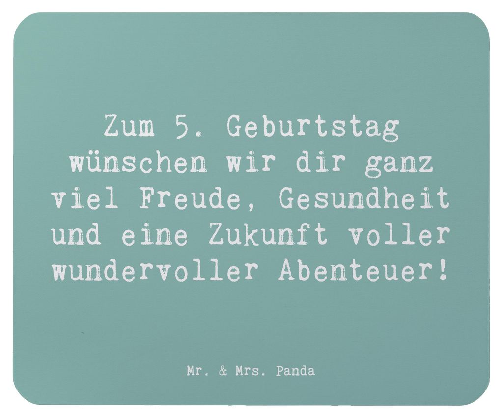 Mr. & Mrs. Panda Mouse Pad Spruch 5. Geburtstag Freude - Meeresbrise - Geschenk, pc mousepad, Magie, Jubiläumswünsche, Zukunft, Alter, Geburtstag...