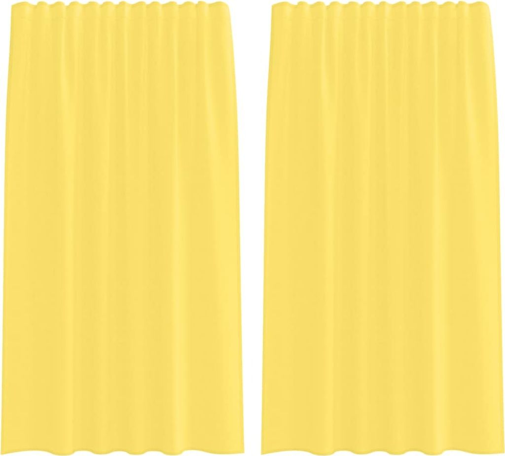 Voile Vorhänge mit Schlaufen 2 Stk. Gelb 140x175 cm