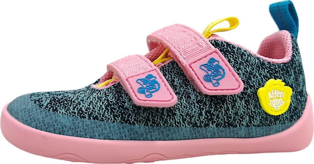 Affenzahn Happy Chamäleon Kinderschuhe Mädchen Halbschuhe Klett Barfußschuhe Grün Freizeit, Schuhgröße:29 EU
